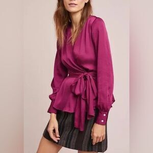 Moulinette Soeurs By Anthropologie Wrap Blouse